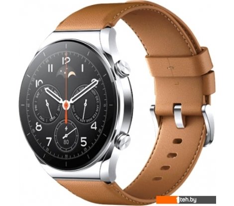  - Умные часы и браслеты Xiaomi Watch S1 (серебристый/коричневый, международная версия) - Watch S1 (серебристый/коричневый, международная версия)