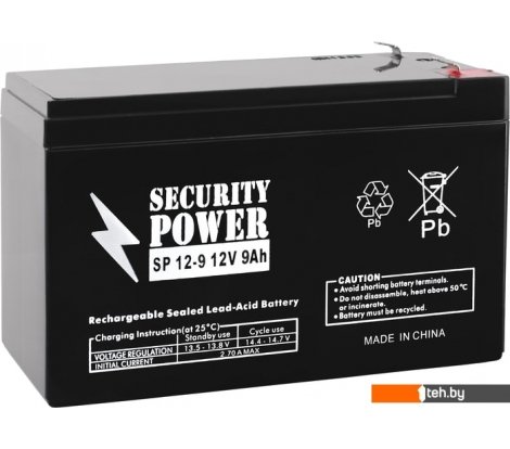  - Аккумуляторы для ИБП Security Power SP 12-9 F1 (12В/9 А·ч) - SP 12-9 F1 (12В/9 А·ч)