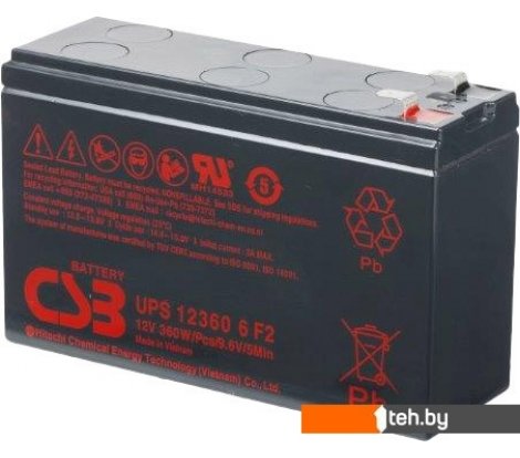  - Аккумуляторы для ИБП CSB Battery UPS123606 F2 (12В/7.5 А·ч) - UPS123606 F2 (12В/7.5 А·ч)