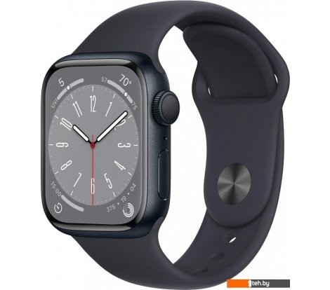  - Умные часы и браслеты Apple Watch Series 8 41 мм (алюминиевый корпус, полуночный/полуночный, спортивный силиконовый ремешок S/M) - Watch Series 8 41 мм (алюминиевый корпус, полуночный/полуночный, спортивный силиконовый ремешок S/M)