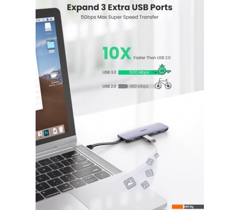  - USB-хабы и док-станции Ugreen CM285 70408 - CM285 70408