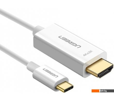  - Кабели, адаптеры, разветвители Ugreen MM121 HDMI - USB Type-C (1.5 м, белый) - MM121 HDMI - USB Type-C (1.5 м, белый)