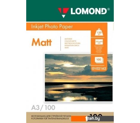  - Бумага и материалы для печати Lomond Матовая односторонняя A3 120 г/м2 100 листов [0102162] - Матовая односторонняя A3 120 г/м2 100 листов [0102162]