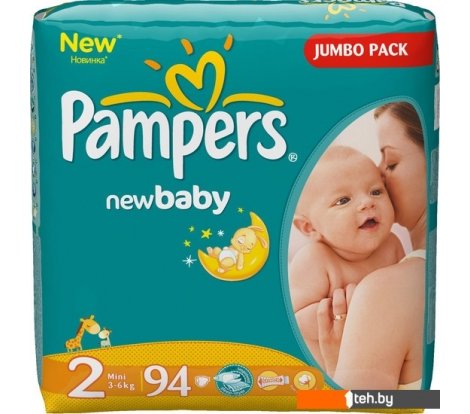  - Детские подгузники Pampers New Baby 2 Mini Jumbo Pack (94 шт) - New Baby 2 Mini Jumbo Pack (94 шт)