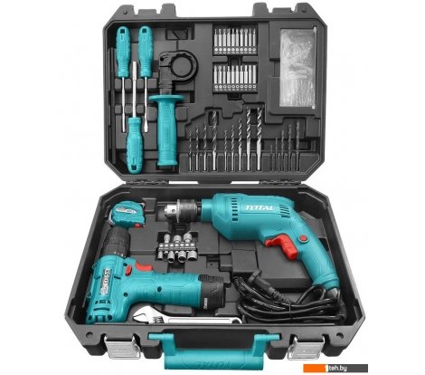  - Наборы электроинструментов Total THKTHP1192 (дрель, шуруповерт, 1 АКБ, набор оснастки) - THKTHP1192 (дрель, шуруповерт, 1 АКБ, набор оснастки)