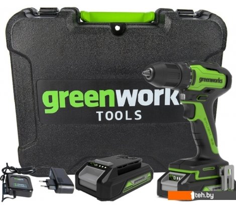  - Шуруповерты, гайковерты, электроотвертки Greenworks GD24DD35K2 3704007UA (с 1-м АКБ, кейс) - GD24DD35K2 3704007UA (с 1-м АКБ, кейс)