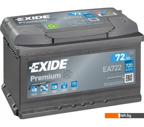  - Автомобильные аккумуляторы Exide Premium EA722 (72 А/ч) - Premium EA722 (72 А/ч)