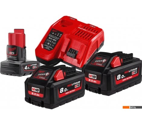  - Аккумуляторы и зарядные устройства для инструмента Milwaukee M18 M18HNRG-802 4933471073 (2 x 18В/8 Ач + 12В/4 Ач + 12-18В) - M18 M18HNRG-802 4933471073 (2 x 18В/8 Ач + 12В/4 Ач + 12-18В)