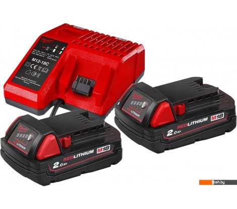  - Аккумуляторы и зарядные устройства для инструмента Milwaukee M18 M18NRG-202 4933459213 (2 x 18В/2 Ач + 12-18В) - M18 M18NRG-202 4933459213 (2 x 18В/2 Ач + 12-18В)