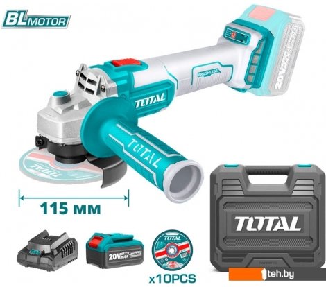  - Угловые шлифмашины (болгарки) Total TAGLI2011587 (с 1-м АКБ, кейс) - TAGLI2011587 (с 1-м АКБ, кейс)