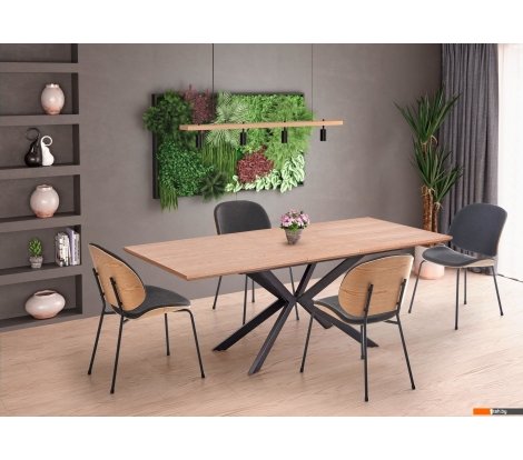  - Кухонные столы и обеденные группы Halmar Legarto 160 (дуб натуральный/черный) - Legarto 160 (дуб натуральный/черный)