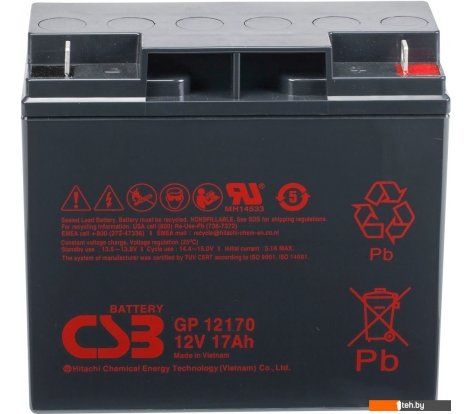  - Аккумуляторы для ИБП CSB Battery GP12170 (12В/17 А·ч) - GP12170 (12В/17 А·ч)