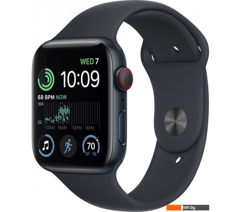  - Умные часы и браслеты Apple Watch SE 2 44 мм (алюминиевый корпус, полуночный/полуночный, спортивный силиконовый ремешок M/L) - Watch SE 2 44 мм (алюминиевый корпус, полуночный/полуночный, спортивный силиконовый ремешок M/L)