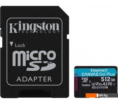  - Карты памяти Kingston Canvas Go! Plus microSDXC 512GB (с адаптером) - Canvas Go! Plus microSDXC 512GB (с адаптером)