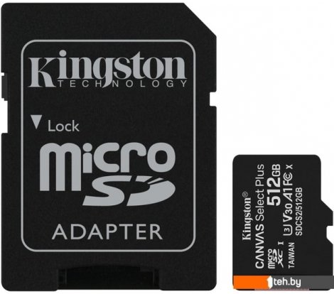  - Карты памяти Kingston Canvas Select Plus microSDXC 512GB (с адаптером) - Canvas Select Plus microSDXC 512GB (с адаптером)