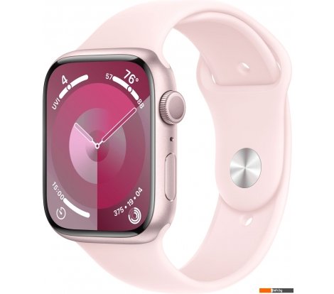  - Умные часы и браслеты Apple Watch Series 9 45 мм (алюминиевый корпус, розовый/розовый, спортивный силиконовый ремешок M/L) - Watch Series 9 45 мм (алюминиевый корпус, розовый/розовый, спортивный силиконовый ремешок M/L)