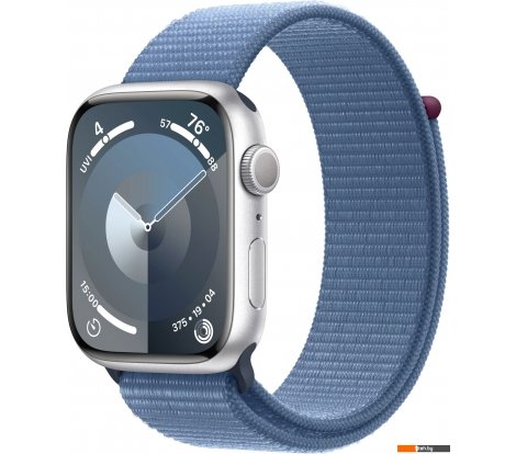  - Умные часы и браслеты Apple Watch Series 9 45 мм (алюминиевый корпус, серебристый/зимний синий, нейлоновый ремешок) - Watch Series 9 45 мм (алюминиевый корпус, серебристый/зимний синий, нейлоновый ремешок)
