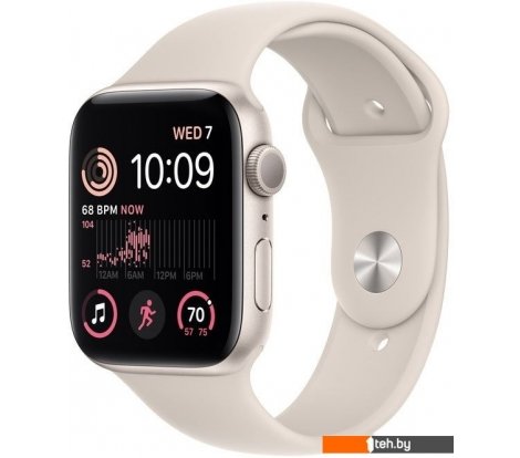  - Умные часы и браслеты Apple Watch SE 2 44 мм (алюминиевый корпус, звездный свет/звездный свет, спортивный силиконовый ремешок M/L) - Watch SE 2 44 мм (алюминиевый корпус, звездный свет/звездный свет, спортивный силиконовый ремешок M/L)