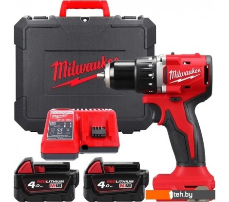  - Шуруповерты, гайковерты, электроотвертки Milwaukee M18 M18BLDDRC-402C 4933492834 (с 2-мя АКБ 4 Ач, кейс) - M18 M18BLDDRC-402C 4933492834 (с 2-мя АКБ 4 Ач, кейс)