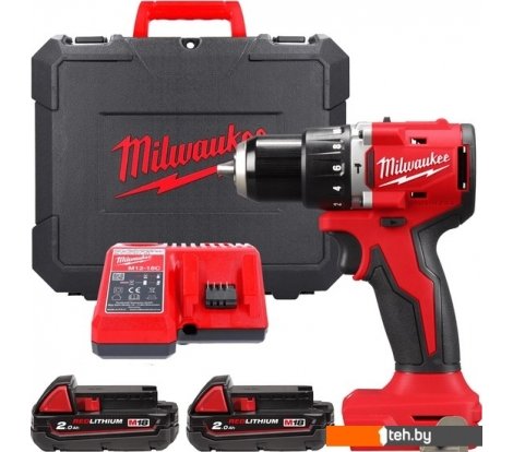  - Шуруповерты, гайковерты, электроотвертки Milwaukee M18 M18BLPDRC-202C 4933492822 (с 2-мя АКБ 2 Ач, кейс) - M18 M18BLPDRC-202C 4933492822 (с 2-мя АКБ 2 Ач, кейс)
