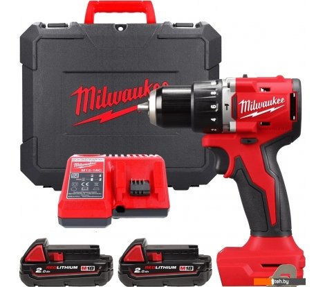  - Шуруповерты, гайковерты, электроотвертки Milwaukee M18 M18BLPDRC-202C 4933492822 (с 2-мя АКБ 2 Ач, кейс) - M18 M18BLPDRC-202C 4933492822 (с 2-мя АКБ 2 Ач, кейс)