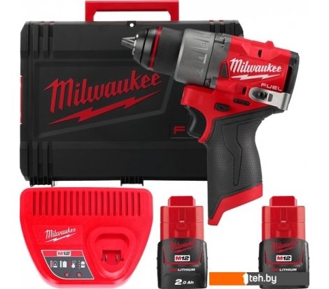  - Шуруповерты, гайковерты, электроотвертки Milwaukee M12 FUEL M12FDD2-202X 4933479873 (с 2-мя АКБ 2 Ач, кейс) - M12 FUEL M12FDD2-202X 4933479873 (с 2-мя АКБ 2 Ач, кейс)