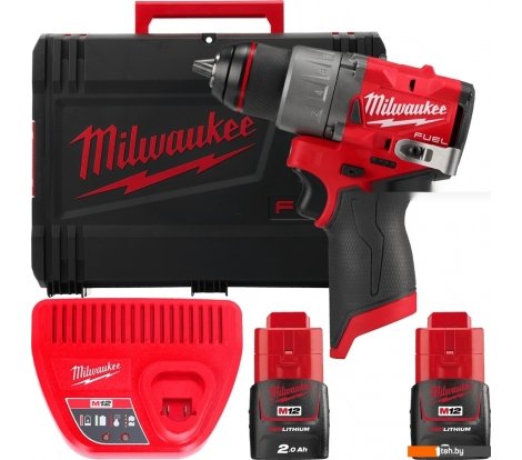  - Шуруповерты, гайковерты, электроотвертки Milwaukee M12 FUEL M12FDD2-202X 4933479873 (с 2-мя АКБ 2 Ач, кейс) - M12 FUEL M12FDD2-202X 4933479873 (с 2-мя АКБ 2 Ач, кейс)