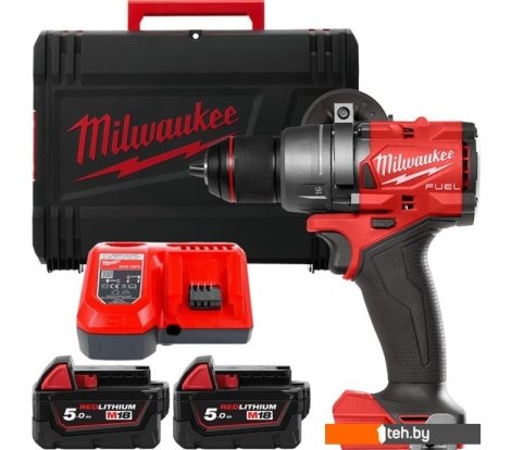  - Шуруповерты, гайковерты, электроотвертки Milwaukee M18 FUEL M18FDD3-502X 4933479863 (с 2-мя АКБ 5 Ач, кейс) - M18 FUEL M18FDD3-502X 4933479863 (с 2-мя АКБ 5 Ач, кейс)