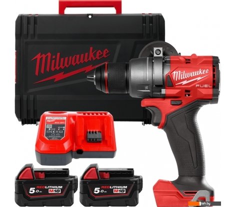  - Шуруповерты, гайковерты, электроотвертки Milwaukee M18 FUEL M18FDD3-502X 4933479863 (с 2-мя АКБ 5 Ач, кейс) - M18 FUEL M18FDD3-502X 4933479863 (с 2-мя АКБ 5 Ач, кейс)