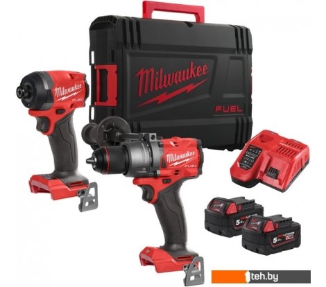 - Наборы электроинструментов Milwaukee M18 FPP2A3-502X Fuel 4933480873 (шуруповерт, винтоверт, 2 АКБ, кейс) - M18 FPP2A3-502X Fuel 4933480873 (шуруповерт, винтоверт, 2 АКБ, кейс)