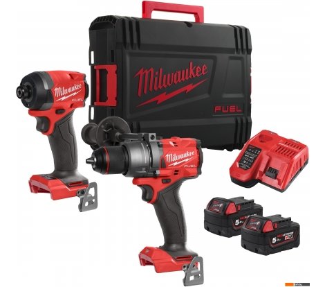  - Наборы электроинструментов Milwaukee M18 FPP2A3-502X Fuel 4933480873 (шуруповерт, винтоверт, 2 АКБ, кейс) - M18 FPP2A3-502X Fuel 4933480873 (шуруповерт, винтоверт, 2 АКБ, кейс)