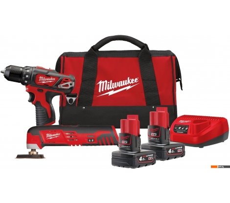 - Наборы электроинструментов Milwaukee М12 ВPP2D-402B 4933441250 (шуруповерт, реноватор, 2 АКБ, сумка) - М12 ВPP2D-402B 4933441250 (шуруповерт, реноватор, 2 АКБ, сумка)