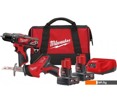  - Наборы электроинструментов Milwaukee М12 ВPP2С-402B 4933441230 (шуруповерт, сабельная пила, 2 АКБ, сумка) - М12 ВPP2С-402B 4933441230 (шуруповерт, сабельная пила, 2 АКБ, сумка)