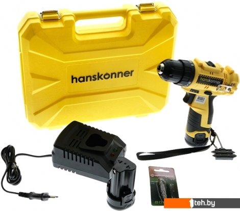 - Шуруповерты, гайковерты, электроотвертки Hanskonner HCD1230R (с 2-мя АКБ, кейс) - HCD1230R (с 2-мя АКБ, кейс)