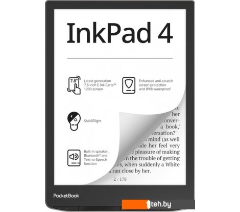  - Электронные книги PocketBook 743G InkPad 4 (черный/серебристый) - 743G InkPad 4 (черный/серебристый)