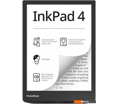  - Электронные книги PocketBook 743G InkPad 4 (черный/серебристый) - 743G InkPad 4 (черный/серебристый)