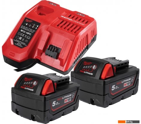  - Аккумуляторы и зарядные устройства для инструмента Milwaukee M18 M18NRGCR-502 4932479831 (2 x 18В/5 Ач + 12-18В) - M18 M18NRGCR-502 4932479831 (2 x 18В/5 Ач + 12-18В)