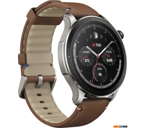  - Умные часы и браслеты Amazfit GTR 4 (серебристый, с коричневым кожаным ремешком) - GTR 4 (серебристый, с коричневым кожаным ремешком)