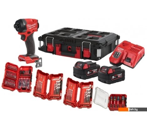  - Шуруповерты, гайковерты, электроотвертки Milwaukee M18 FUEL Promo FID3100P-502P 4933498244 (с 2-мя АКБ, кейс, набор оснастки) - M18 FUEL Promo FID3100P-502P 4933498244 (с 2-мя АКБ, кейс, набор оснастки)