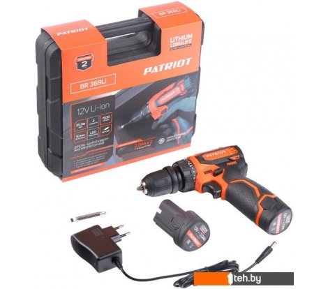  - Шуруповерты, гайковерты, электроотвертки Patriot BR 369Li 180201369 (с 2-мя АКБ, кейс) - BR 369Li 180201369 (с 2-мя АКБ, кейс)