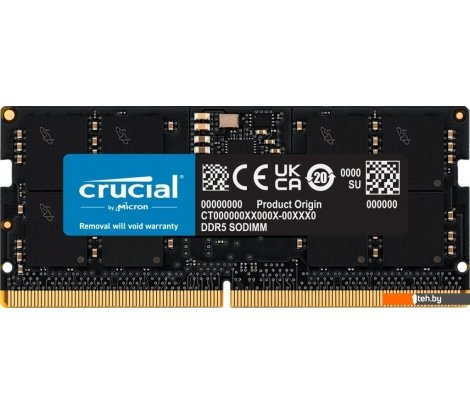  - Оперативная память Crucial 8ГБ DDR5 SODIMM 4800МГц CT8G48C40S5 - 8ГБ DDR5 SODIMM 4800МГц CT8G48C40S5