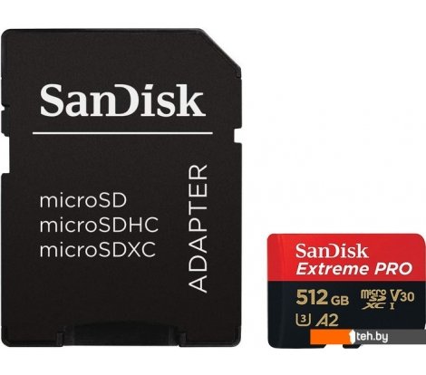  - Карты памяти SanDisk Extreme PRO microSDXC SDSQXCD-512G-GN6MA 512GB (с адаптером) - Extreme PRO microSDXC SDSQXCD-512G-GN6MA 512GB (с адаптером)