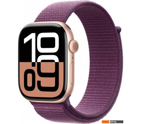  - Умные часы и браслеты Apple Watch Series 10 46 мм (алюминиевый корпус, розовое золото/сливовый, нейлоновый ремешок) - Watch Series 10 46 мм (алюминиевый корпус, розовое золото/сливовый, нейлоновый ремешок)