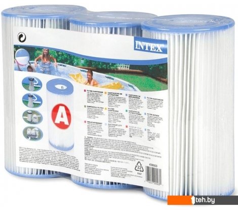  - Аксессуары для бассейнов Intex Набор картриджных фильтров тип.А (3 шт.) 29003 - Набор картриджных фильтров тип.А (3 шт.) 29003