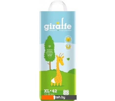  - Детские подгузники Lovular Giraffe XL 13-18 кг (42 шт) - Giraffe XL 13-18 кг (42 шт)