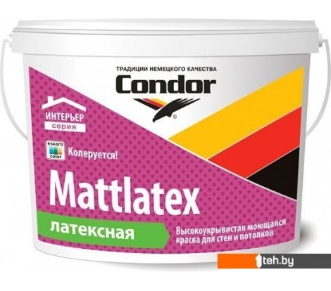  - Краски и эмали Condor ВД Mattlatex 7.5 кг (белый) - ВД Mattlatex 7.5 кг (белый)