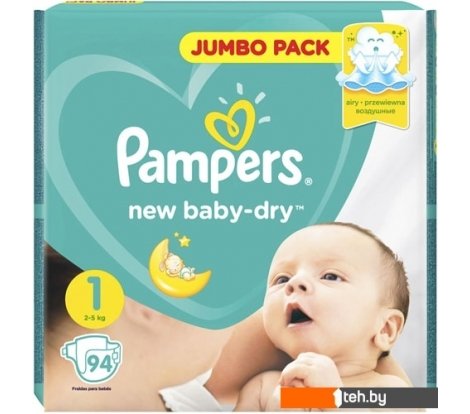  - Детские подгузники Pampers New Baby-Dry 1 Newborn (94 шт) - New Baby-Dry 1 Newborn (94 шт)