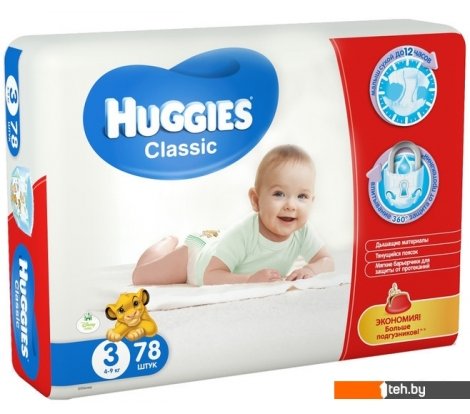  - Детские подгузники Huggies Classic 3 (78 шт) - Classic 3 (78 шт)