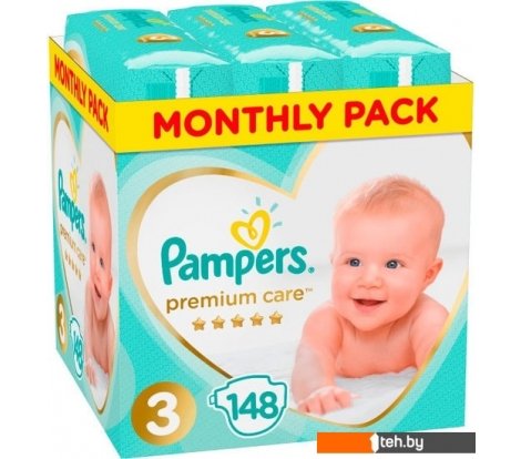  - Детские подгузники Pampers Premium Care 3 (148 шт) - Premium Care 3 (148 шт)