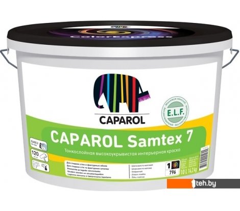 - Краски и эмали Caparol Samtex 7 (белый, база 1, 10 л) - Samtex 7 (белый, база 1, 10 л)
